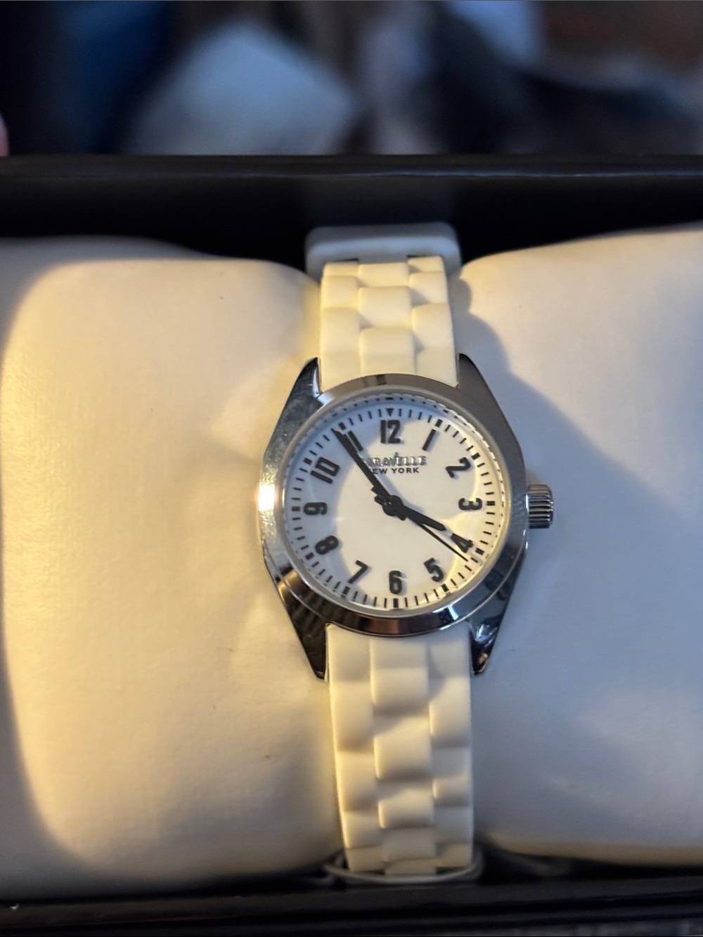 Caravelle Women's White Silicone Strap Watch
